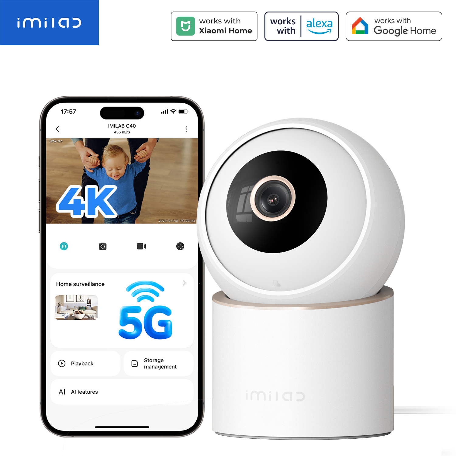 Xiaomi Home Security 360 - IMILAB C40 Home Security 5G WiFi