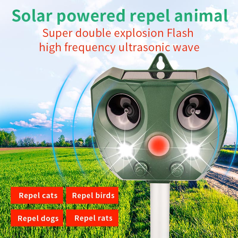 Pet Immune Pir Sensor - Ultrasonic Repellent Tool Solar Rechargeable Animal