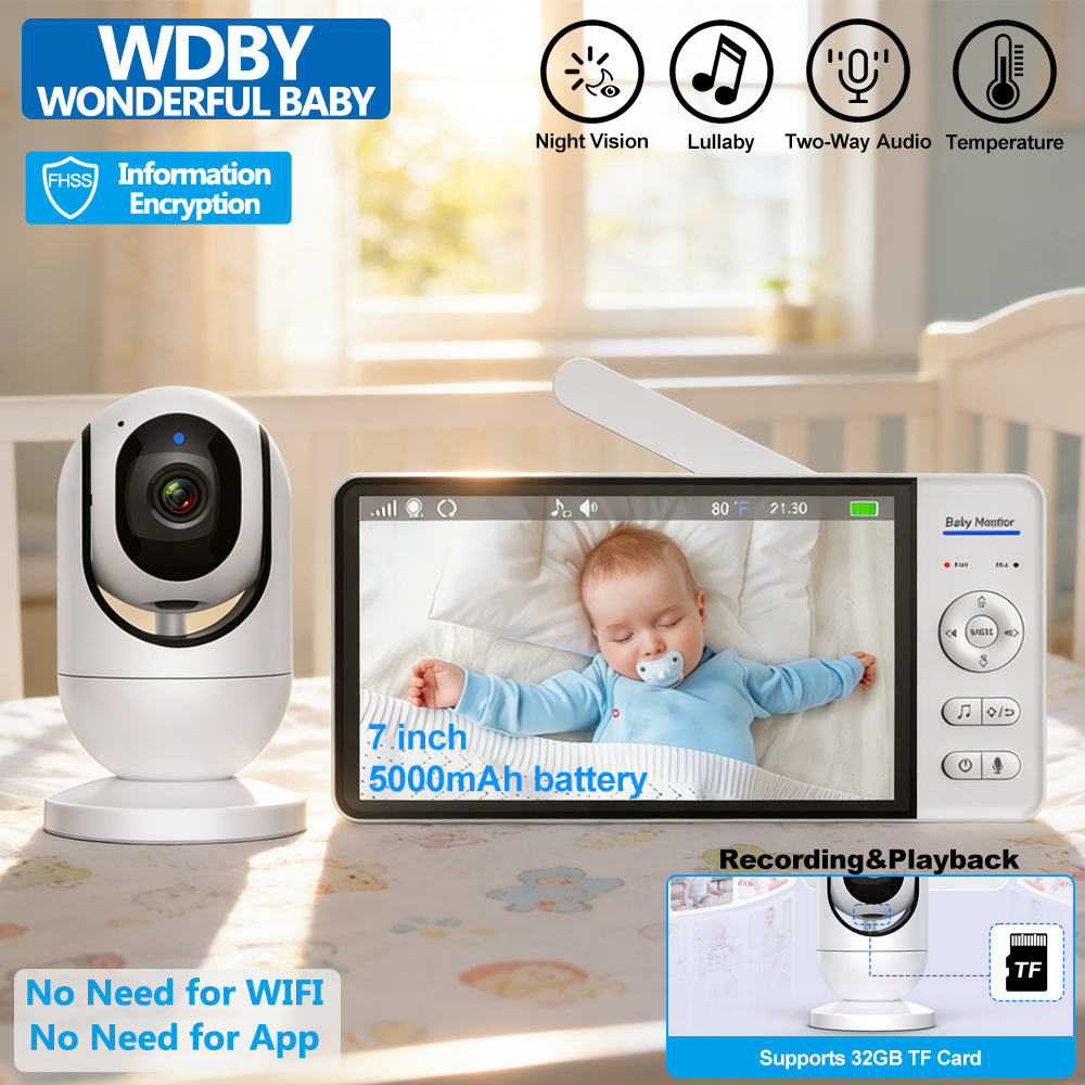 Home Security Wireless Cameras - 7 Inch Video Baby Monitor with