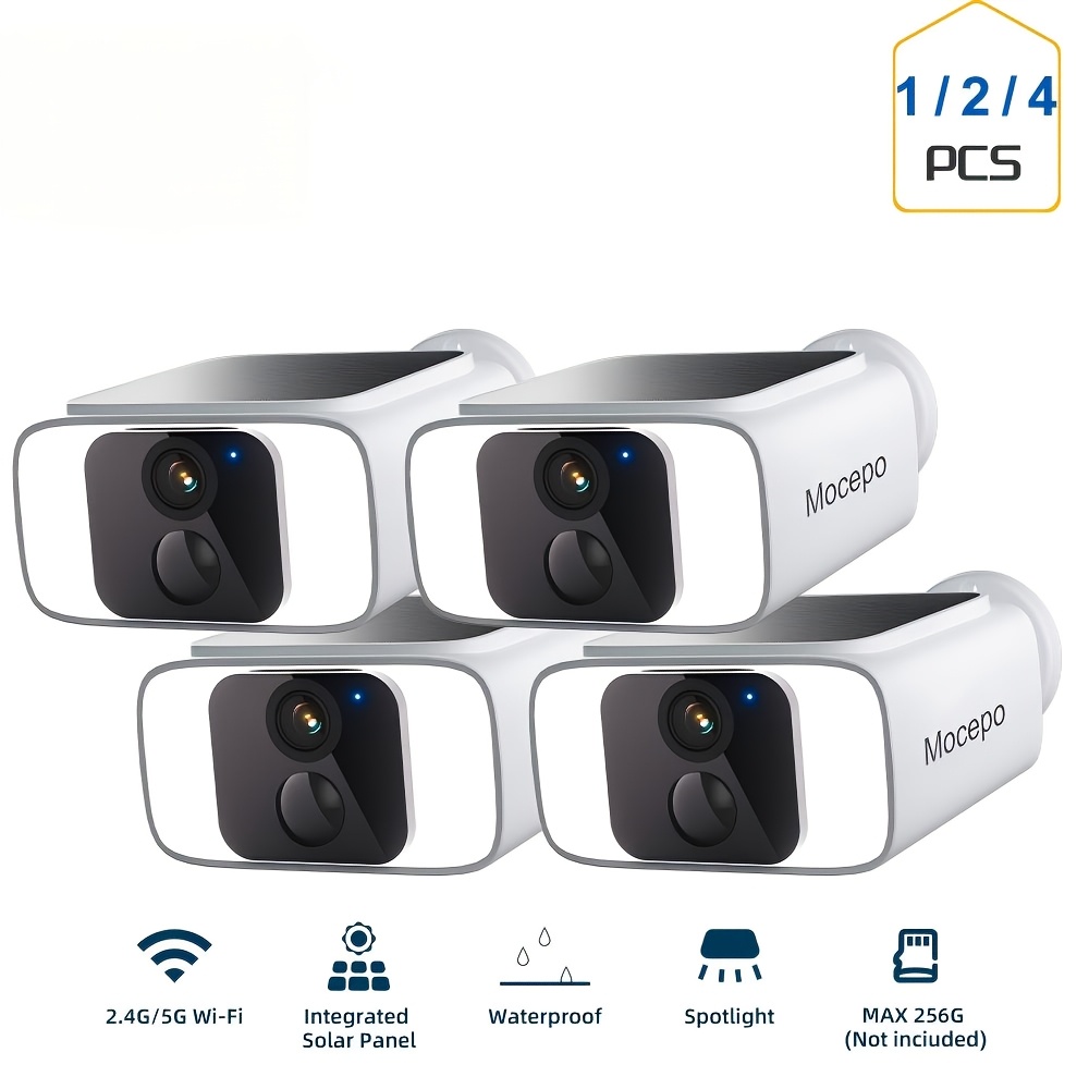 Home Security Wireless Cameras - 1/2/4pcs HEIYOUCAM 4MP Solar Security Cameras