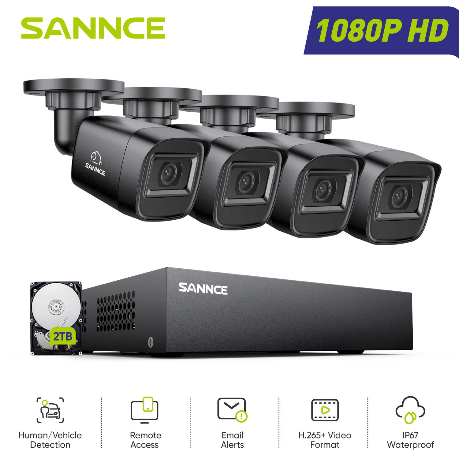 Home Security And Cameras - SANNCE 1080P Security Camera System 8CH