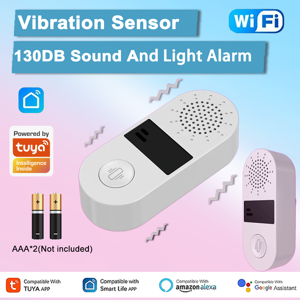 Home Security With Ai - Tuya WiFi Vibration Sensor - 130DB