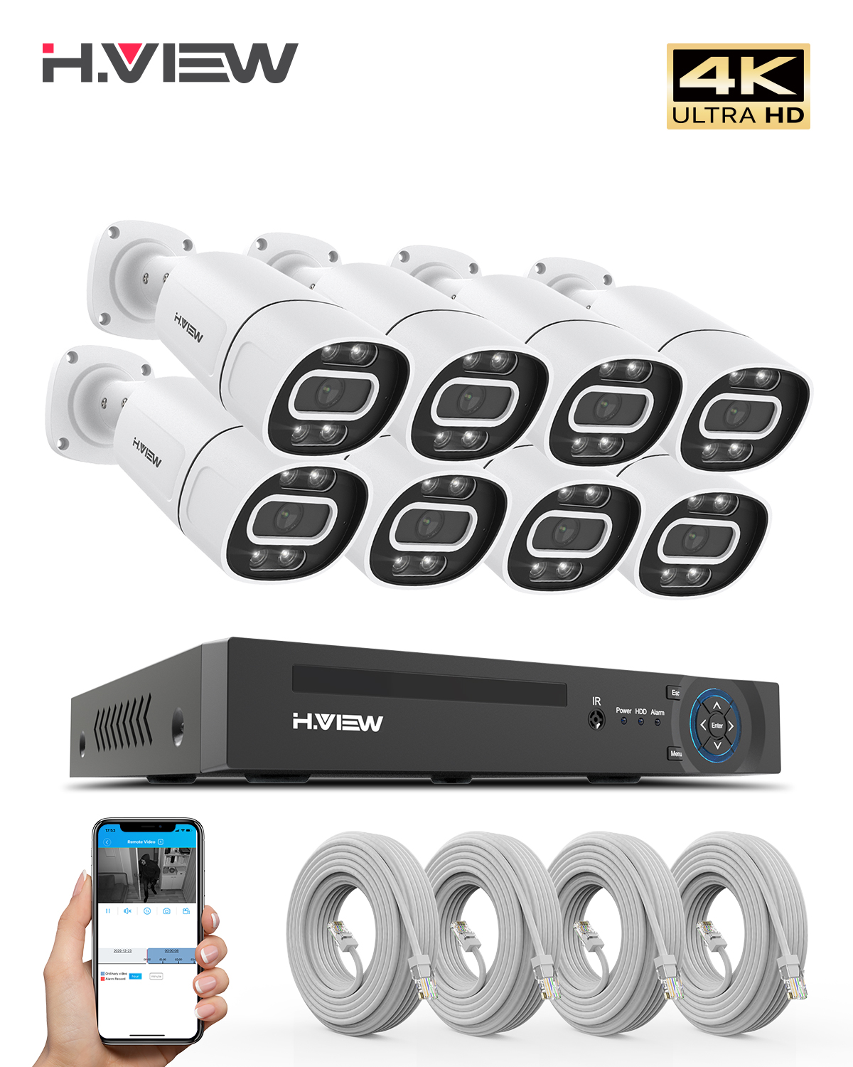 Home Security And Cameras - H.View 4K 5Mp 8Mp poe Cctv