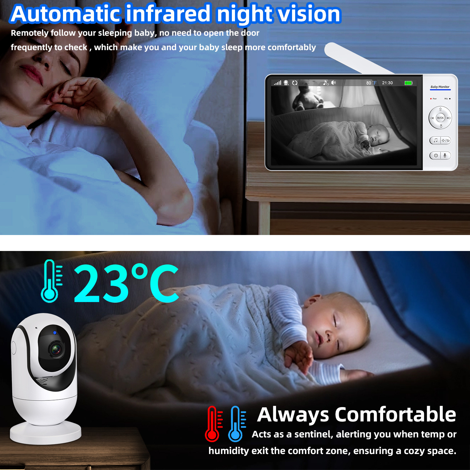 7 Inch Video Baby Monitor with - Home Security Wireless Cameras recensione e prezzo