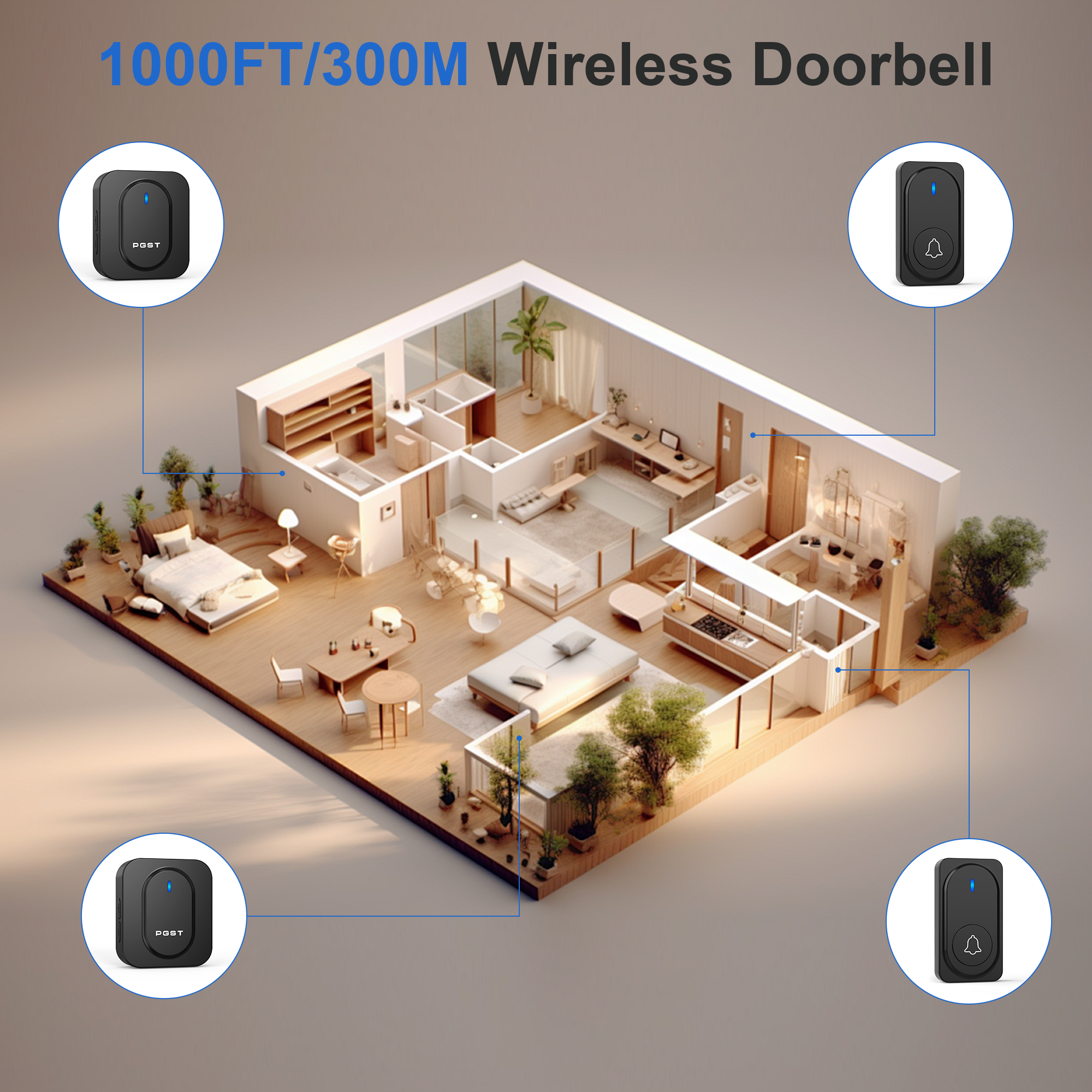 PGST Wireless Doorbell 36 Chim - Home Security Lights recensione e prezzo