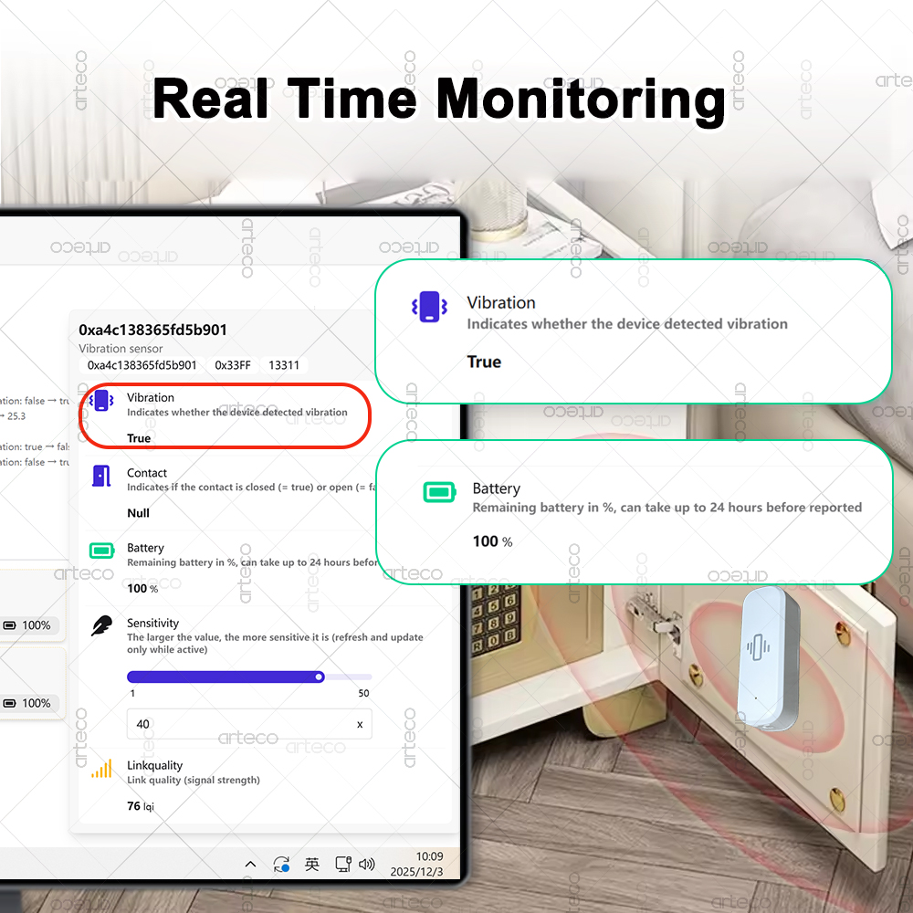ZigBee Smart Vibration Sensor  - Home Security Monitoring recensione e prezzo