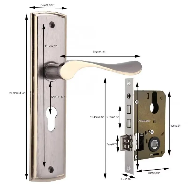 Gold Door Handle Lock Silent H - Home Security For Apartments recensione e prezzo