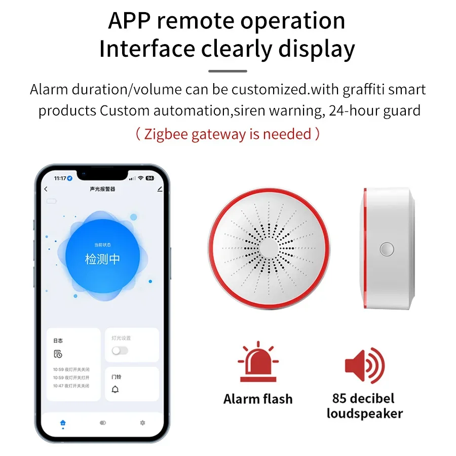 Tuya ZigBee Smart Siren 85DB W - Home Security Lights recensione e prezzo