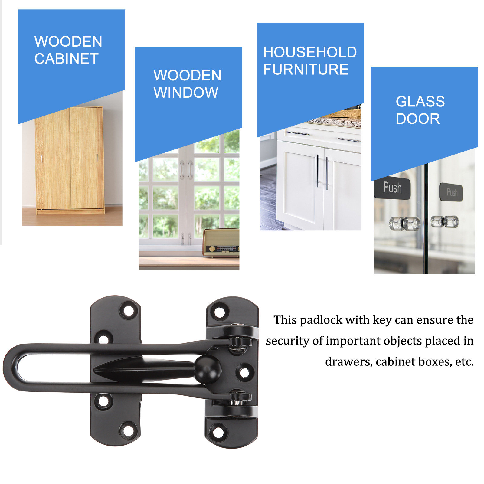 Swing Bar Door Lock Zinc Alloy - Home Security Front Door recensione e prezzo