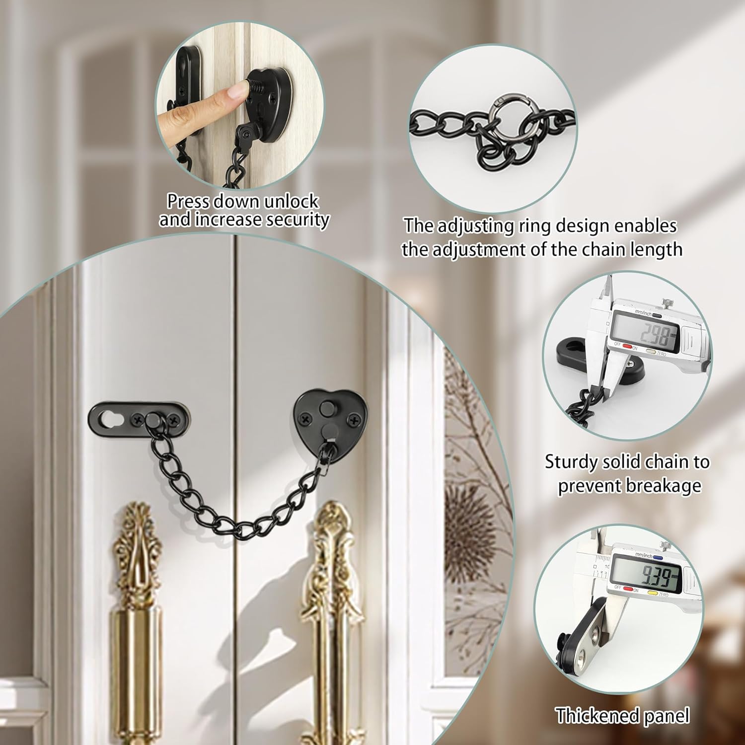 Heart-Shaped Door Chain Lock w - Home Security For Apartments recensione e prezzo