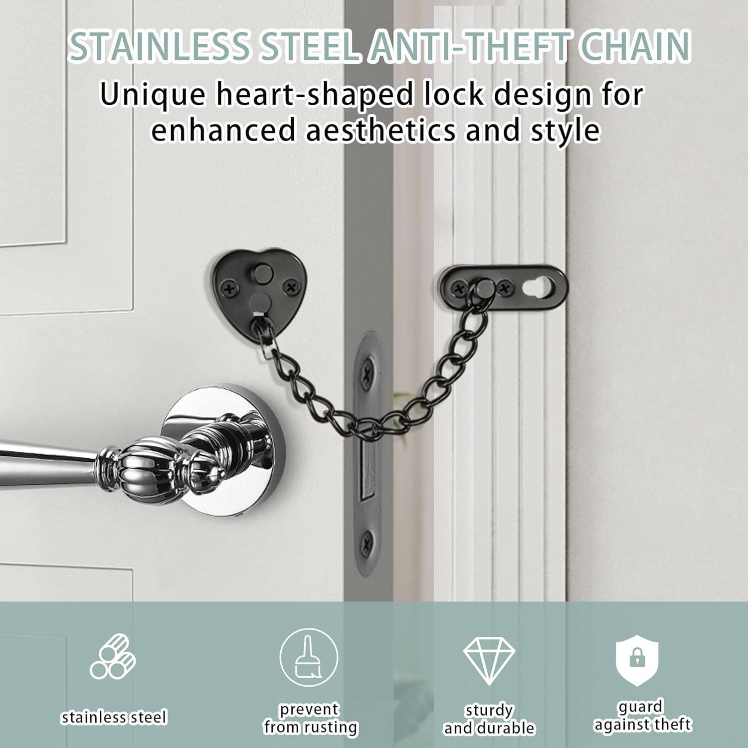 Heart-Shaped Door Chain Lock w - Home Security For Apartments recensione e prezzo