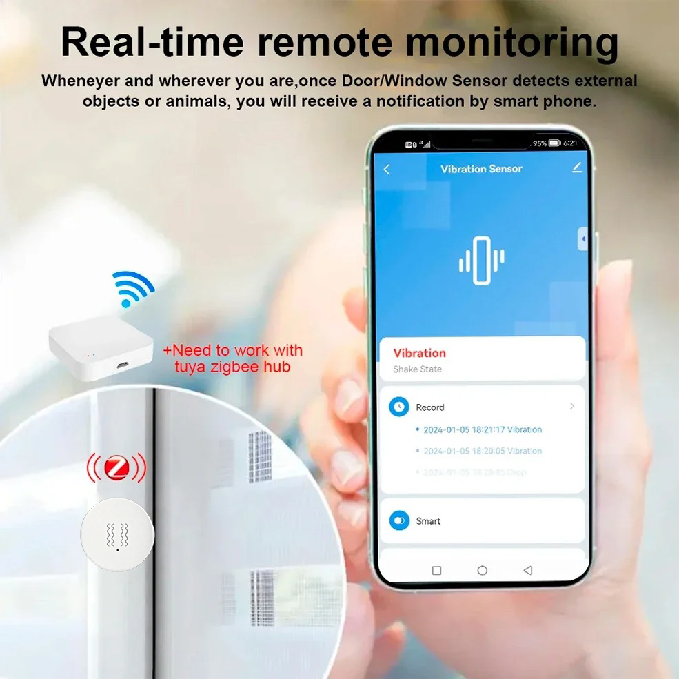 Tuya ZigBee Smart Vibration &  - Home Security Monitoring recensione e prezzo