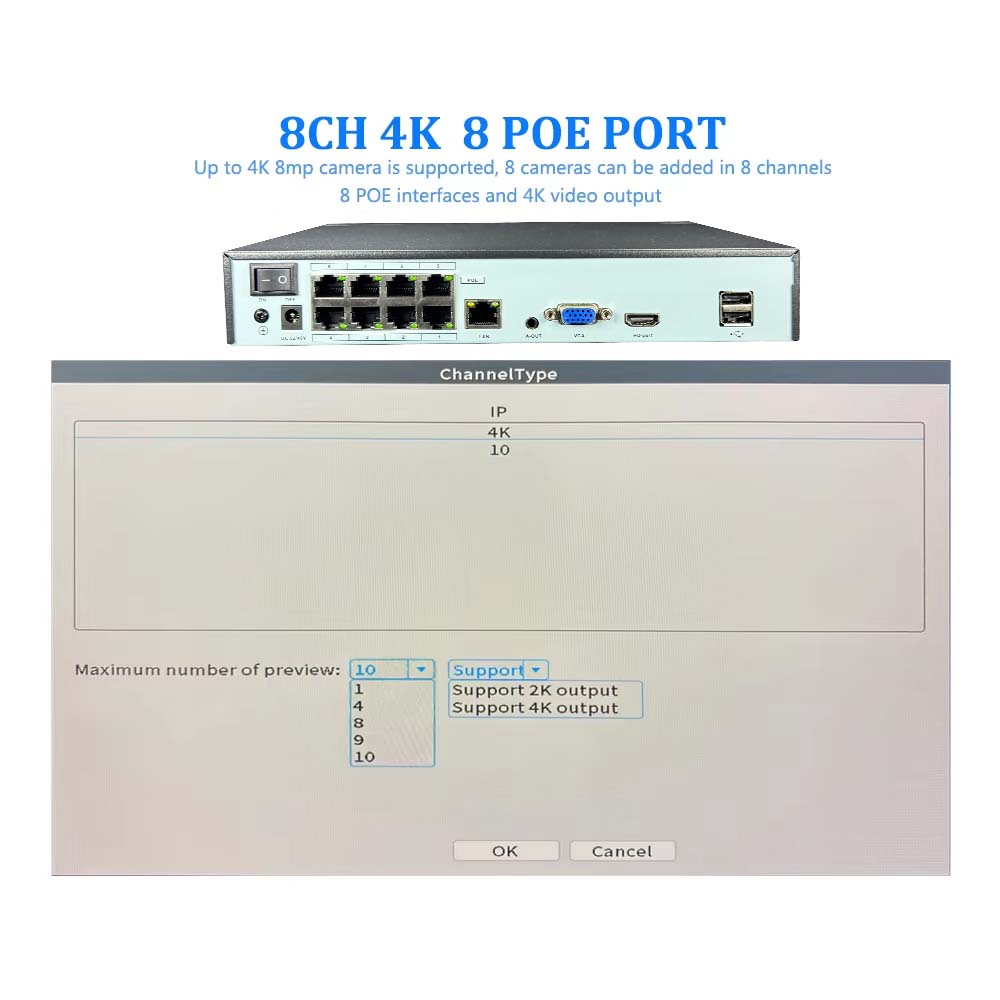 4K 10CH NVR 4/8Port POE For 8M - Home Security Cameras recensione e prezzo