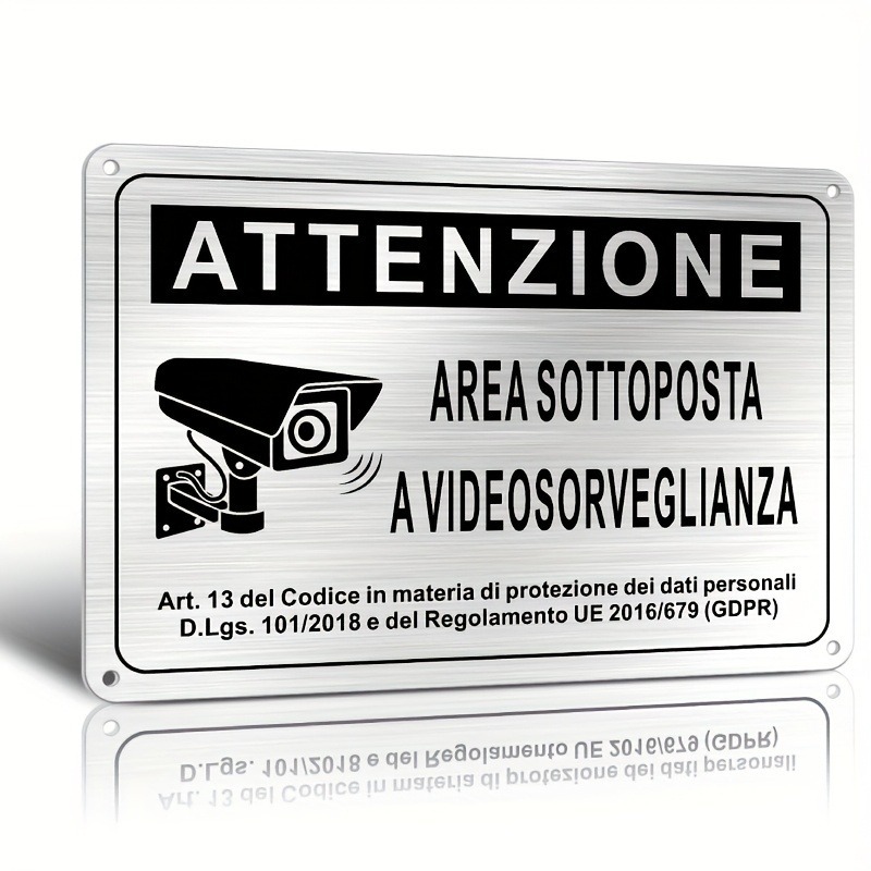 Italian Security Sign 20X30cm  - Home Security Cameras recensione e prezzo