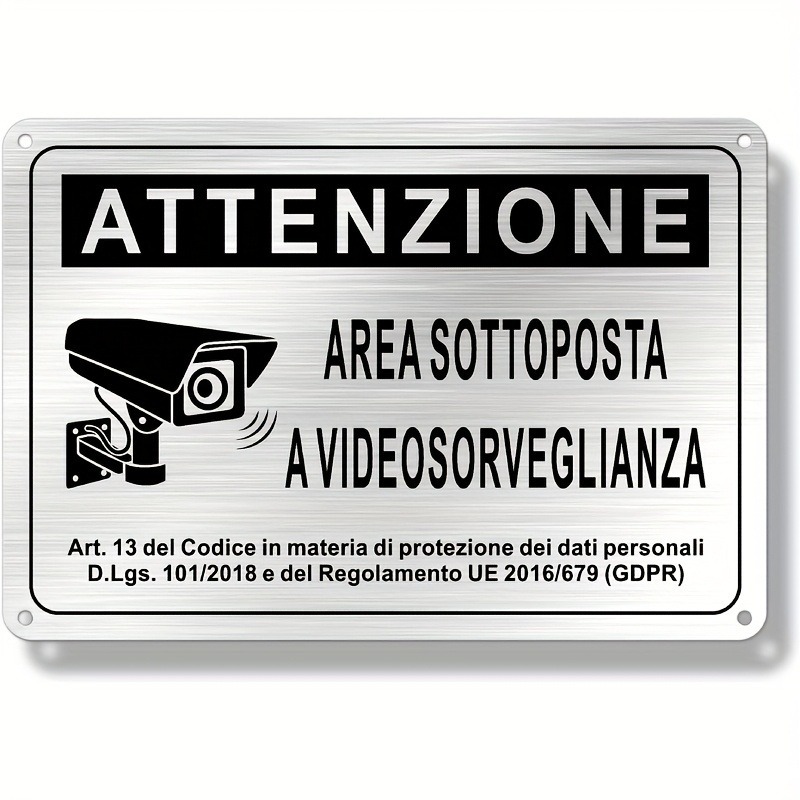 Italian Security Sign 20X30cm  - Home Security Cameras recensione e prezzo